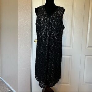 Lane Bryant Black Lace Sleeveless Lined Dress Size 18‎